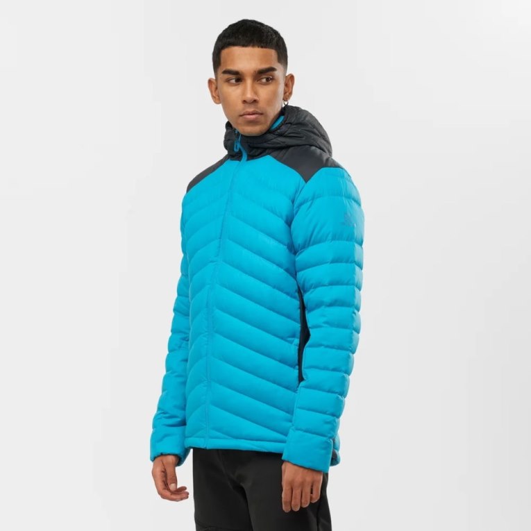 Turquoise Salomon Essential Xwarm Down Men\'s Insulated Jackets | IE LA8095